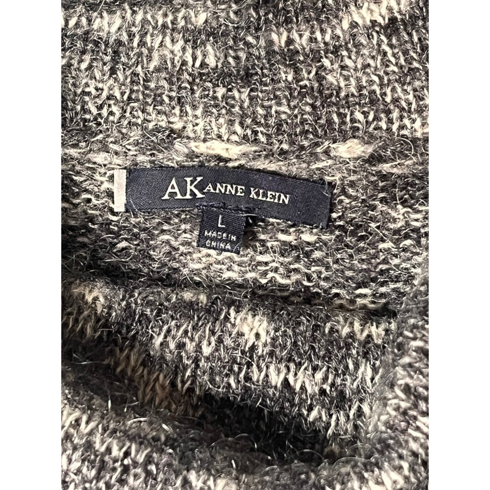 Anne Klein Gray Marled Mohair Blend Cowl Neck Sweater Women's L‎ Soft Cozy Knit - Picture 9 of 11